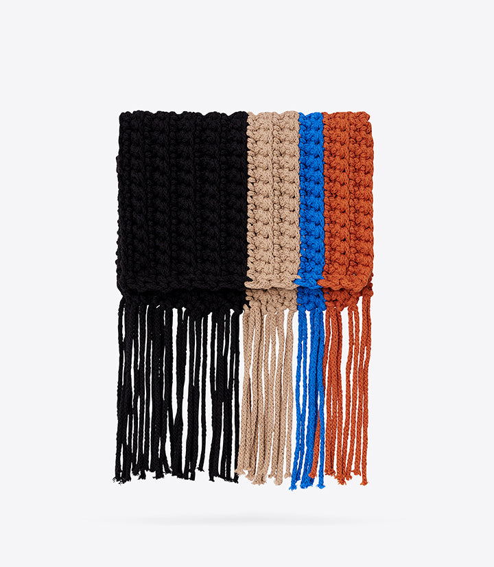 MULTICOLOR FRINGED CLUTCH