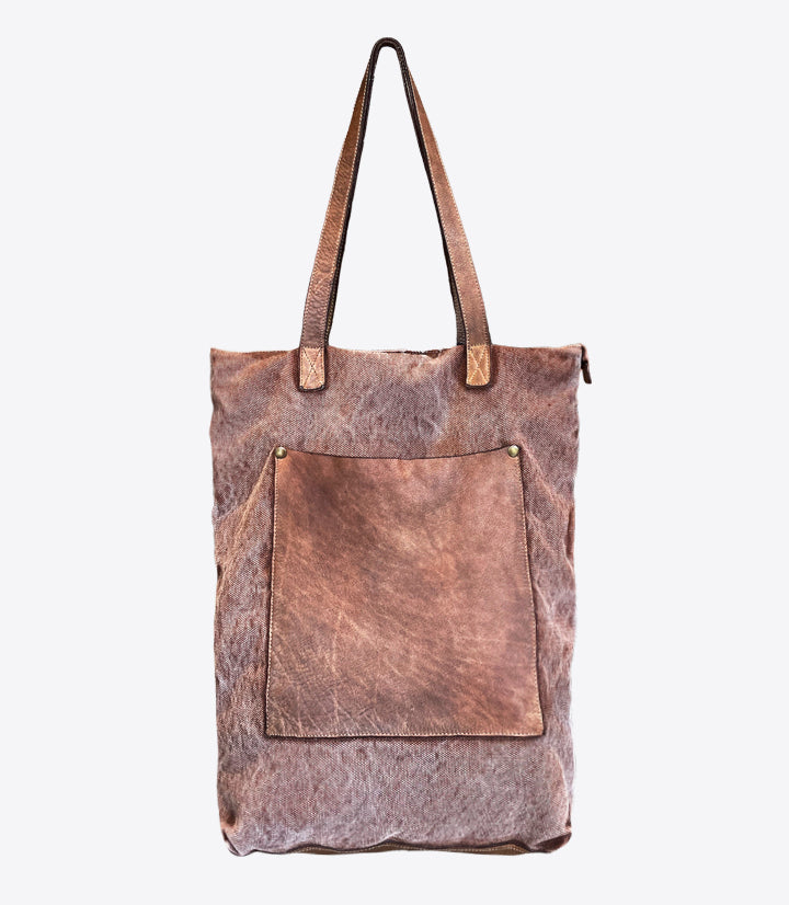 Travis - Brown Canvas Tote Bag